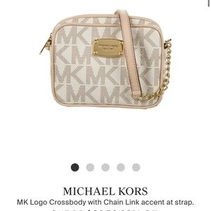 Michael Kors MK Logo Crossbody with Chain Link Accent at Strap